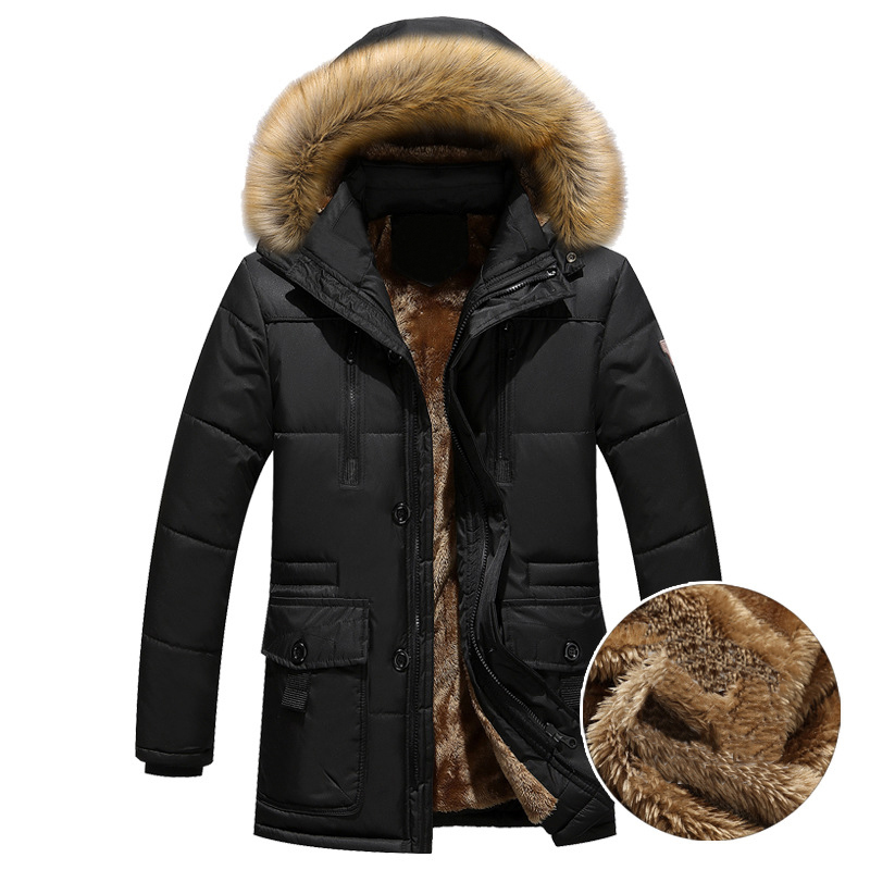 Толстая теплая зимняя парка для мужчин, мужская зимняя куртка с меховым капюшоном, Мужское пальто в стиле милитари, карго, средней длины, Мужское пальто ABZ109|Парки| | АлиЭкспресс